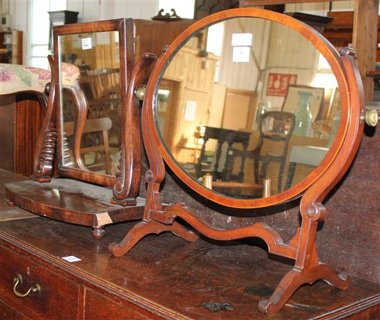 2 mahogany swing frame mirrors